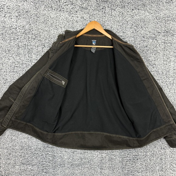 Vintage Kuhl Jacket Mens Large Brown Vintage Patina Dye Canvas Cotton Full Zip - Picture 10 of 14